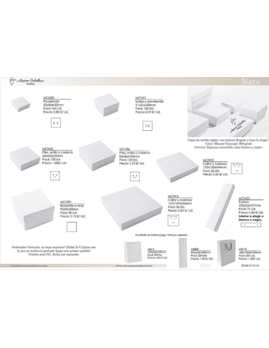 Caja cartón Pendientes serie Nata 43x43x21mm
